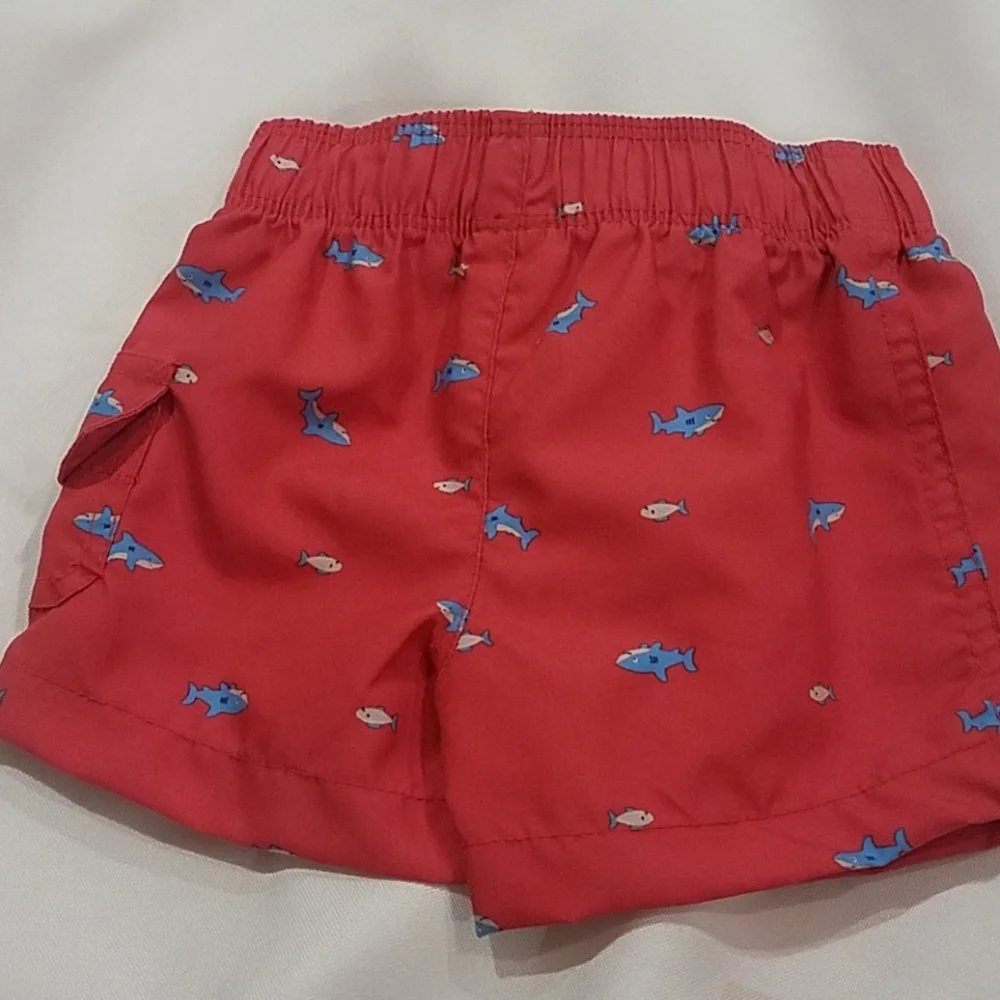 Carter's Rashguard Swim Trunks Baby Boys 3 months 50+ UPH Blue Red Sharks